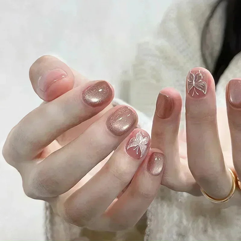 Ballerina Long Square Nail Tips False Nails Wearable Fake Nails Butterfly Camellia Flower Pearl Design Press on 24Pcs fake nails false nails nail tips false nail tips