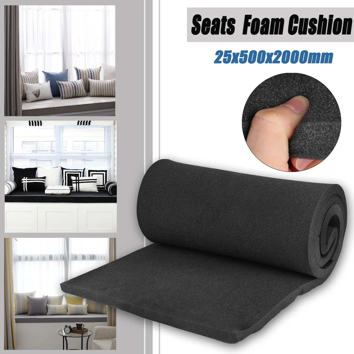 1pcs 200x50cm High Density Sofa Seat Foam Cushion Sheet Replacement Upholstery Pad Cushion Pad 5
