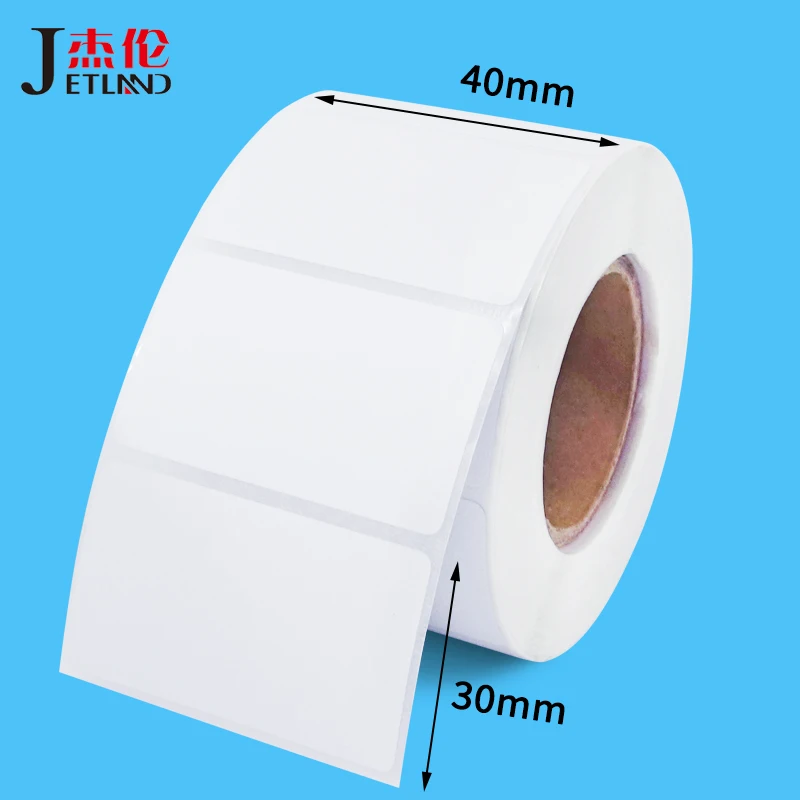 Adhesive White Direct Thermal Label for SKU Barcode Printing and Address Shipping 40x30 60x40 50x30mm 100x150mm(4x6inch)