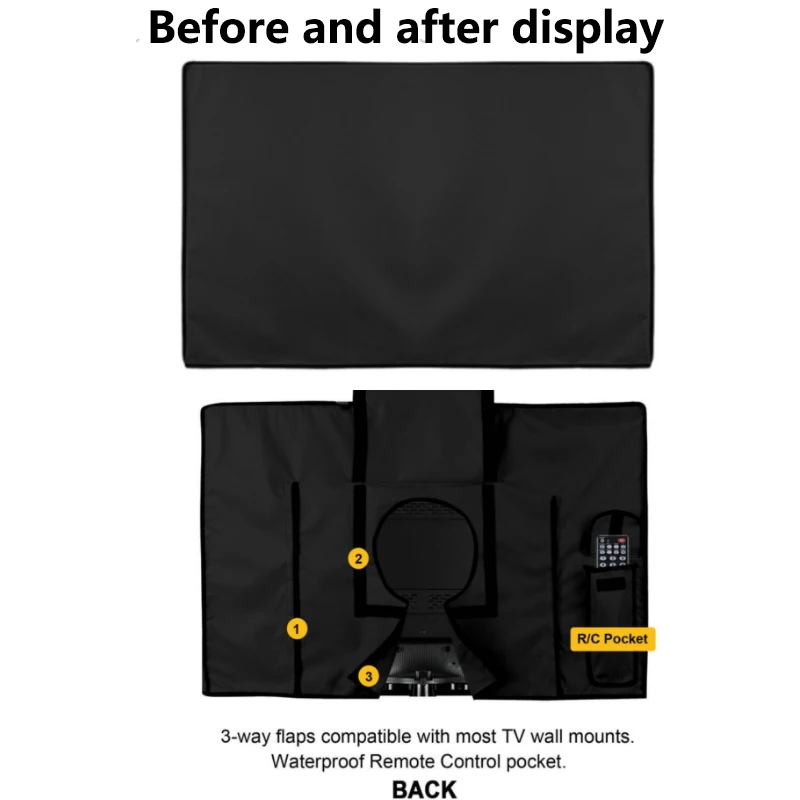 Waterproof TV Cover for 22 55 Inch LCD TV Outdoor Dust-proof Cloth Protect LED Screen Universal Weatherproof Microfiber Cover