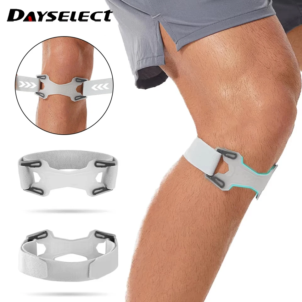 Genouillère sport avec coussinet silicone, 1 pièce, noir/gris/blanc
