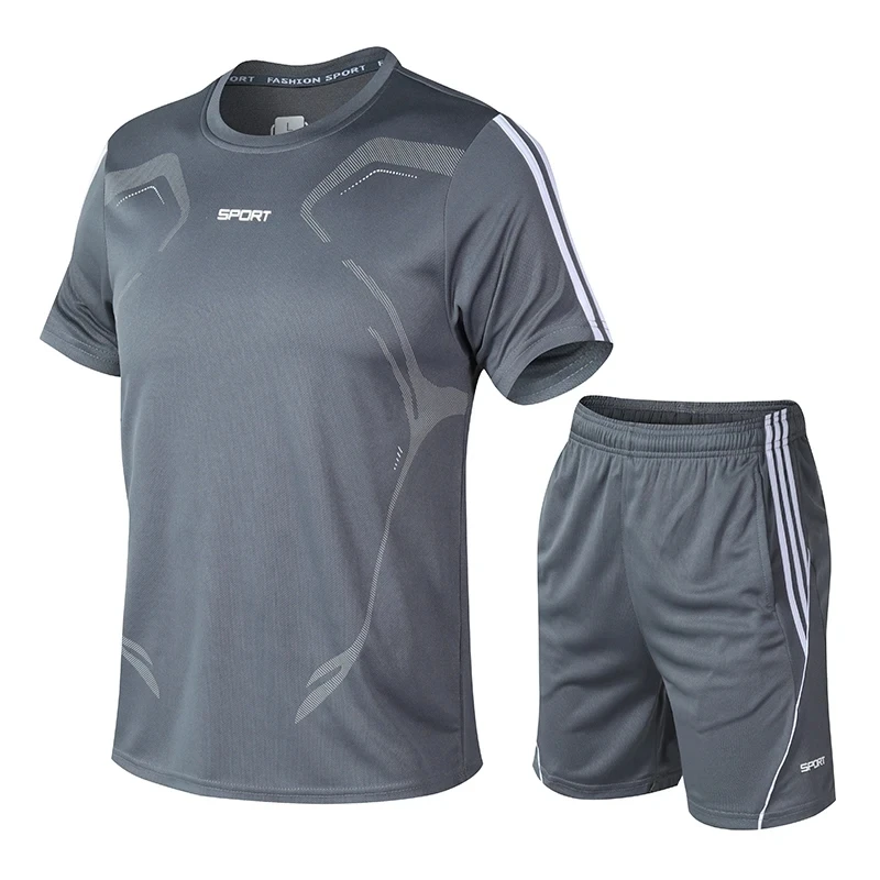 sports set Men's and Women's Short Sleeve Shorts Two Piece Running Fitness Outdoor Sports Set