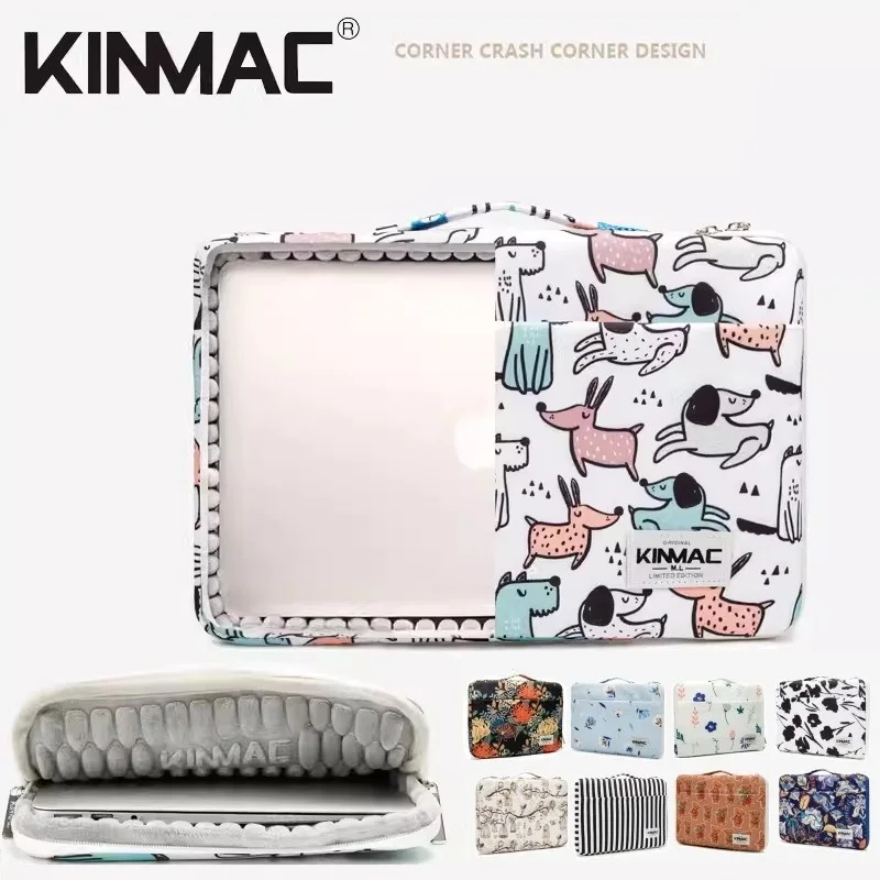 Kinmac Custodia Per Laptop 360° Con Ricamo Bianco, Impermeabile, Con Manico, Per MacBook Pro 13, MacBook Air 13, IPad Pro 12.9, Surface Pro