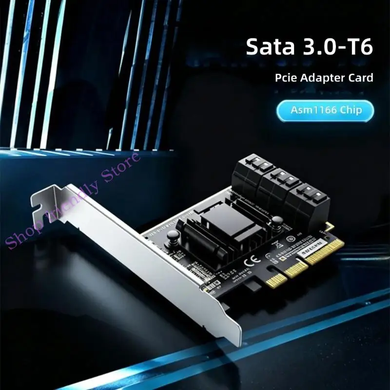 금속 보호 6 포트 SATA3.0 PCIE 카드 폭넓은 호환성 및 빠른 전송