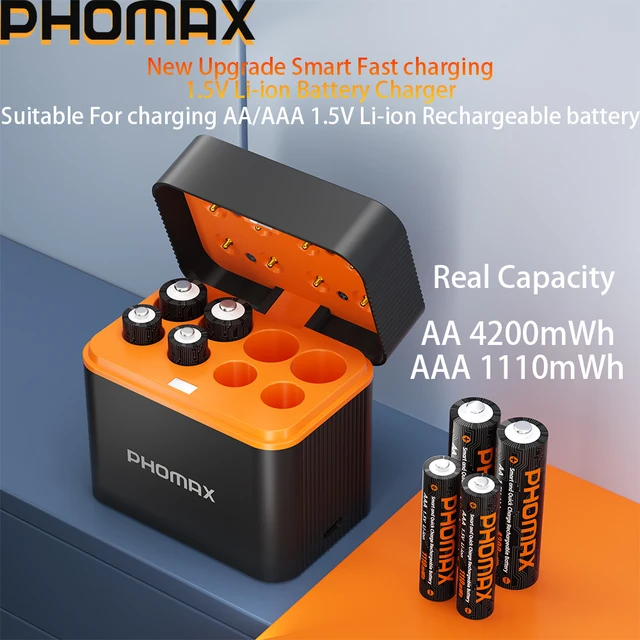 PHOMAX 1.5V AA AAA Lithium Ion Battery & New Fast Charging Rechargeable Battery For Toy Camera Remote Control Mouse SmartDoor 1