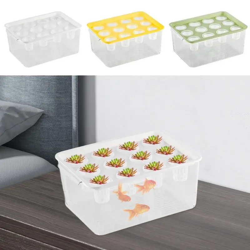 1pcs Desktop Succulent Betta Hydroponic Planter Hydroponic Box Easy-to-clean Micro-landscape Fish Tank Soilless Cultivation
