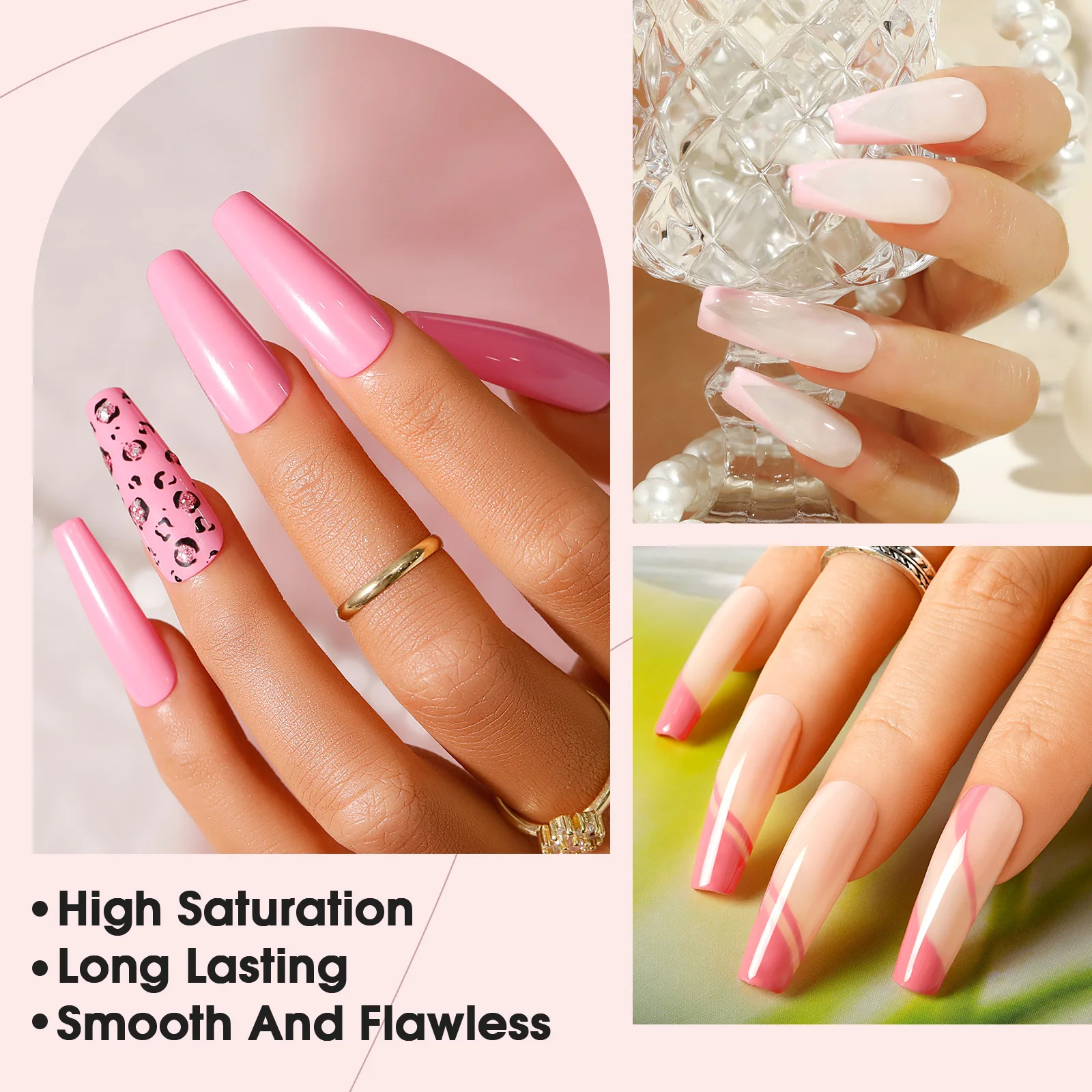 ROSALIND 13PCS Dip Nails Powder Starter Kit,6 Colors Dip Powder Nail Clear Nude Pink Series Colors Set with Base&Top