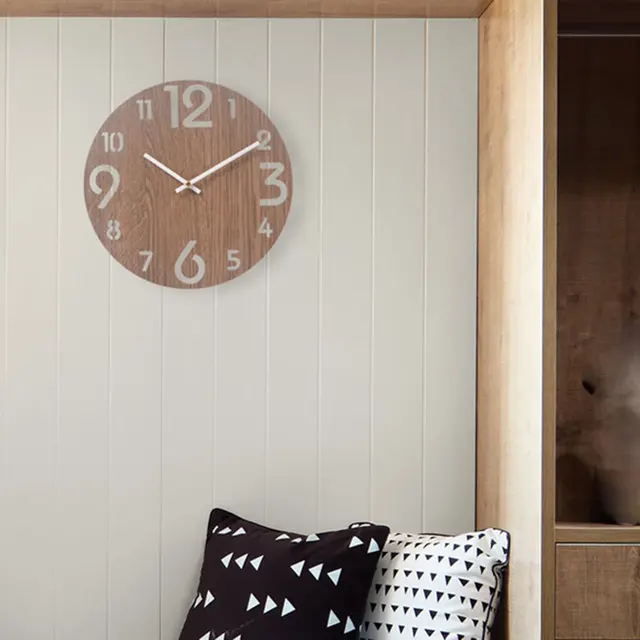 Battery-Operated Silent Wood Wall Clock – Easy-to-Read Home Décor 4