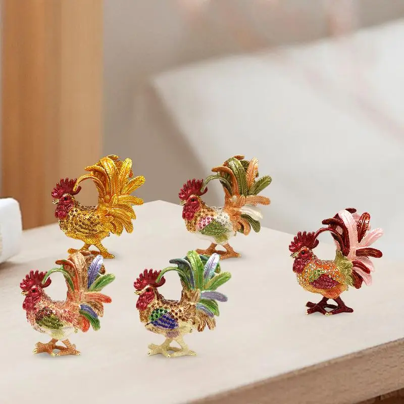 

Металлическая эмалированная статуэтка ручной работы удачи курица уникальный домашний декор Статуэтка сувенир персонализированное украшение