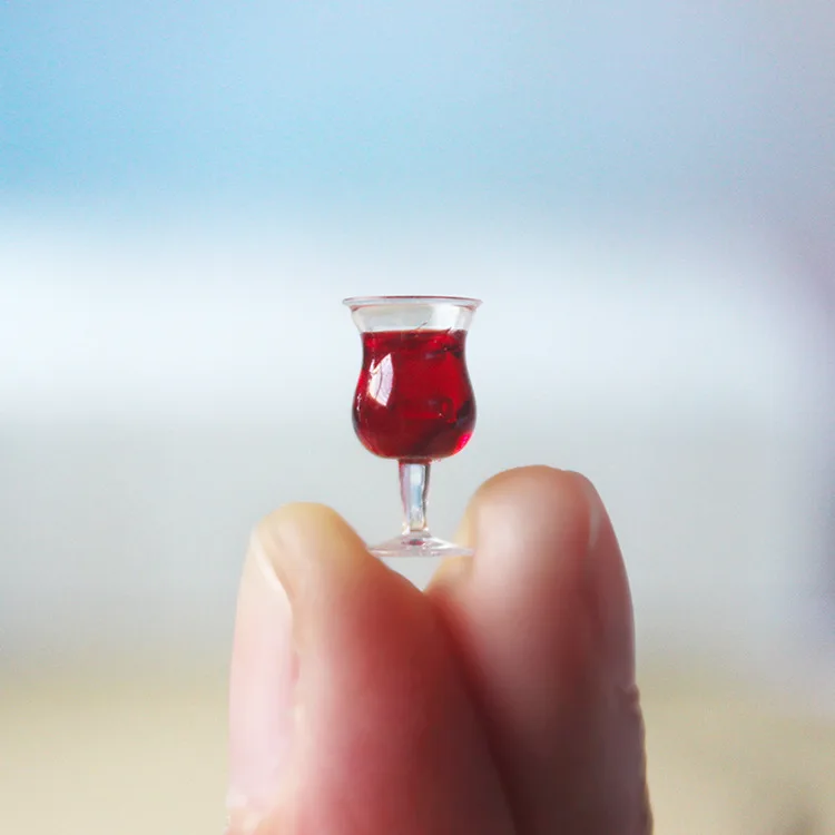 3pcs Dollhouse Simulation Mini Red Wine Glasses Miniature Food Items Drink for Blyth 1/6 BJD Dolls House Kitchen Accessories Toy 4