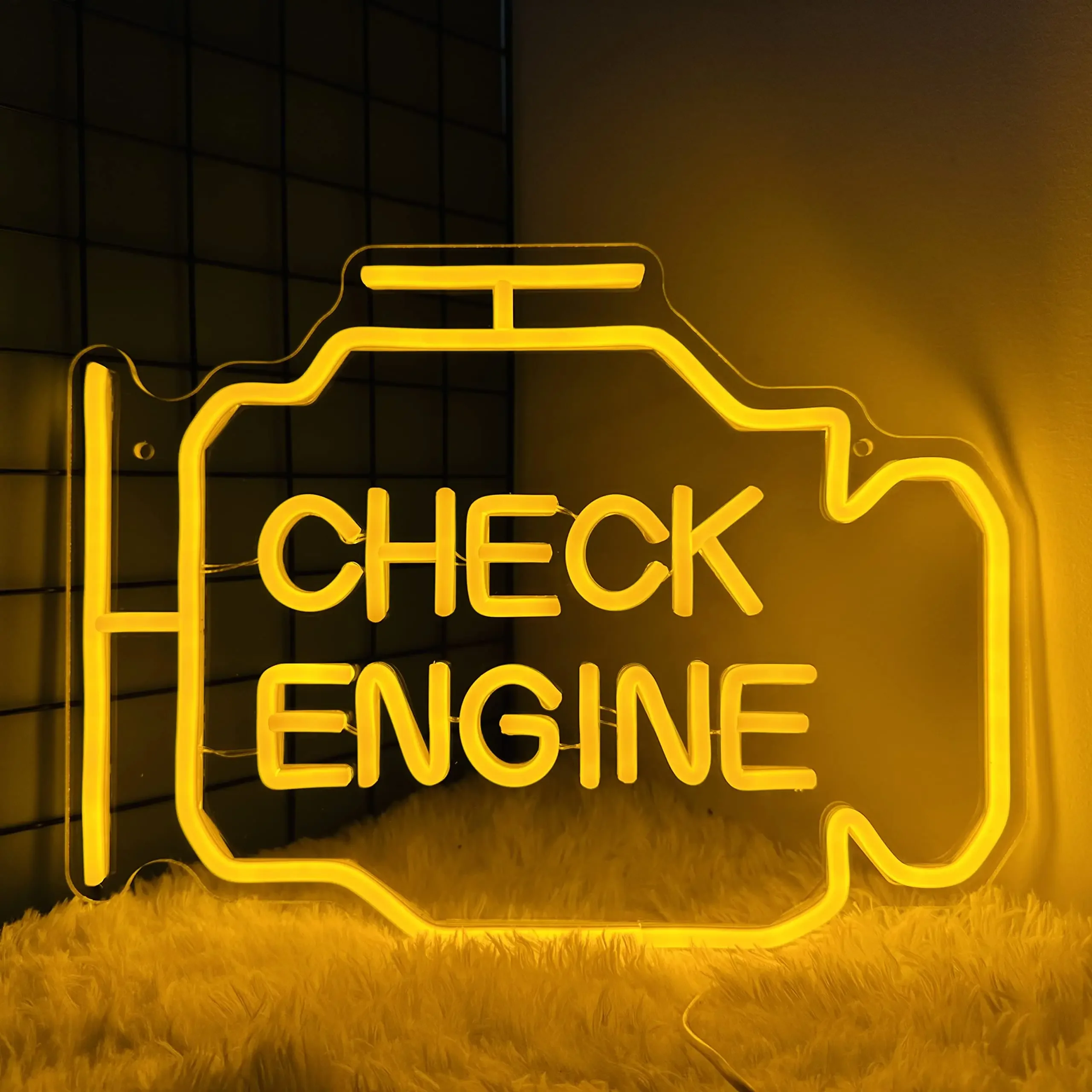 

LED Check Engine Neon Sign Led Light Auto Room Garage Repair Shop Wall Decor Bar Party Club Luminous Atmosphere Lamp USB Power