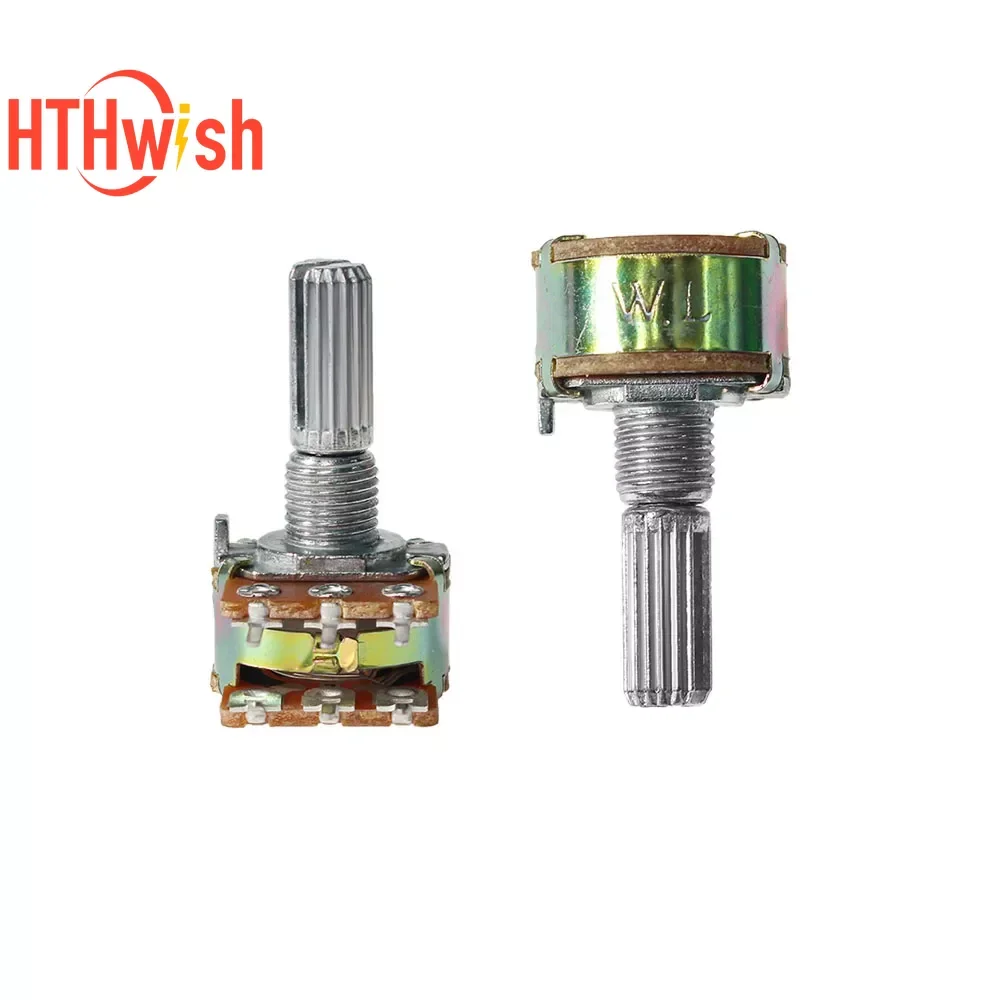 5pcs WH148 20MM 6Pin Dual Potentiometer B1K B2K B5K B10K B20K B50K B100K B250K B1M Ohm Variable Rotary Carbon Film Resistor