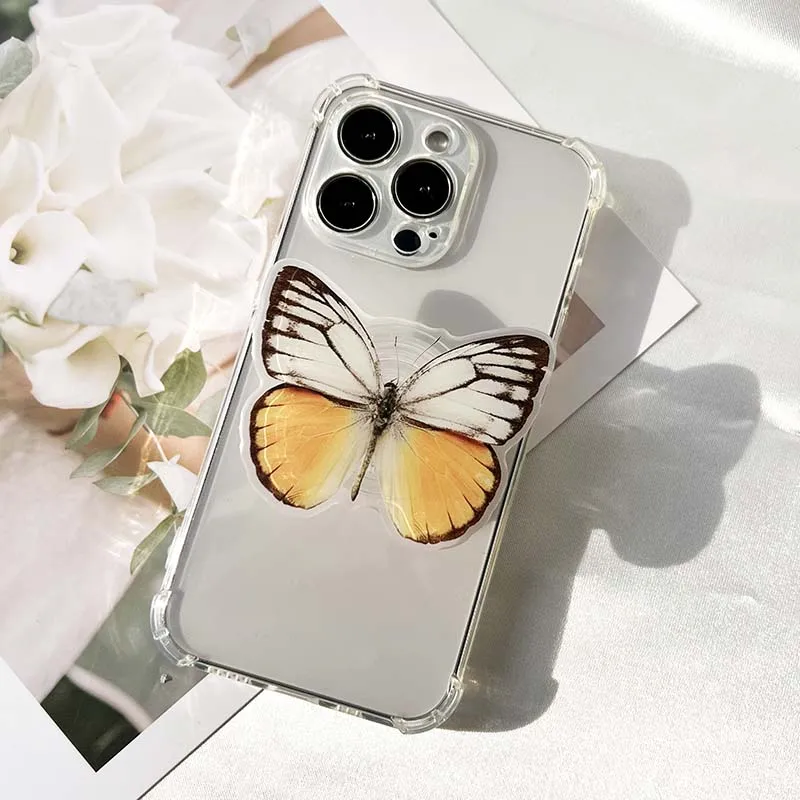 Bionic Butterfly Phone Holder 3D Effect socket Folding Grip Tok Transparent handle insect phone Stande