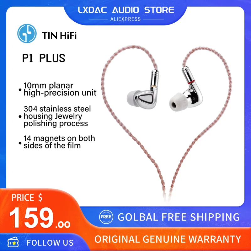 

TinHiFi P1 Plus Плоские наушники, флагманские китайские Hifi наушники MMCX коннектор, аудиофилы IEMs Tin T2 Официальный магазин