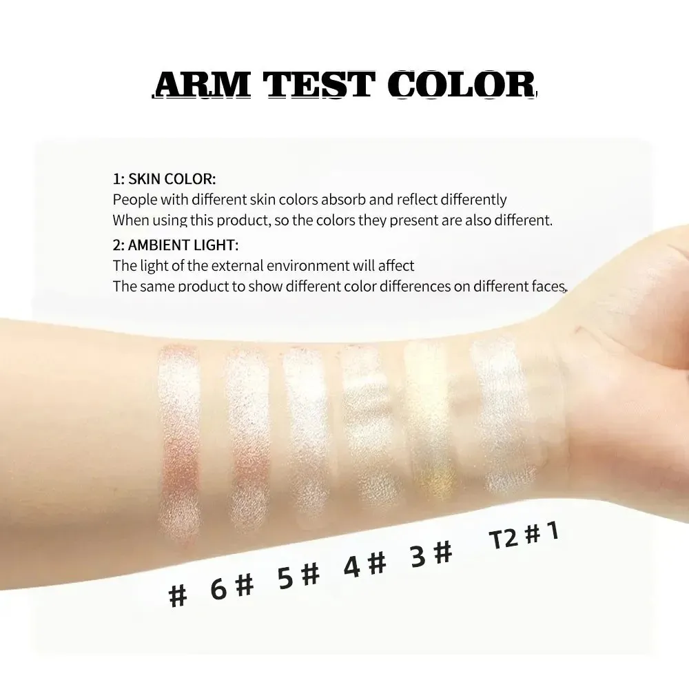 Highlighter Long-lasting waterproof fine shimmer natural glossy effect brighten contour modify face