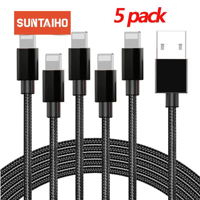 Suntaiho USB Cable for iPhone Charger Cable 11 XR 7plus XS X 11 Pro Max 8 7 6 6s 5 5s 2.4A Fast Charging Charger USB Phone Cable