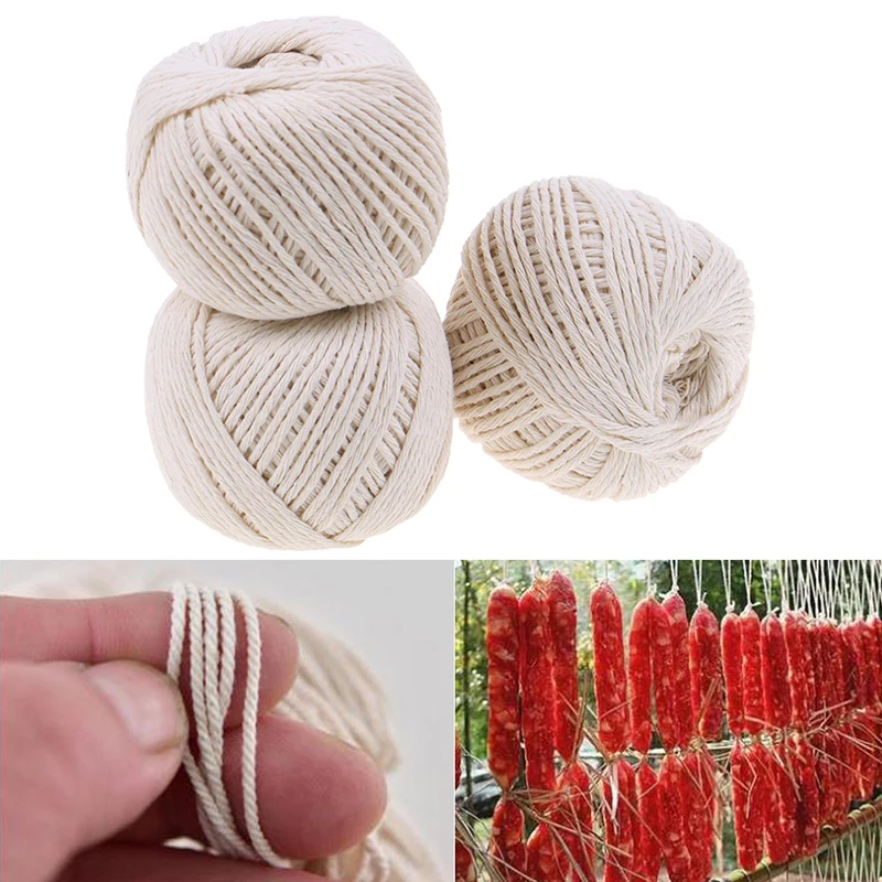 

Collagen Protein Casings Ham Sausage Home Kitchen Dining Tool Butcher's Cotton Twine Meat Prep Trussing Turkey Barbecue String
