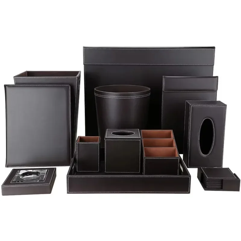 Hotel Supplies Room Accessories Leather Storage Sets Desk Set