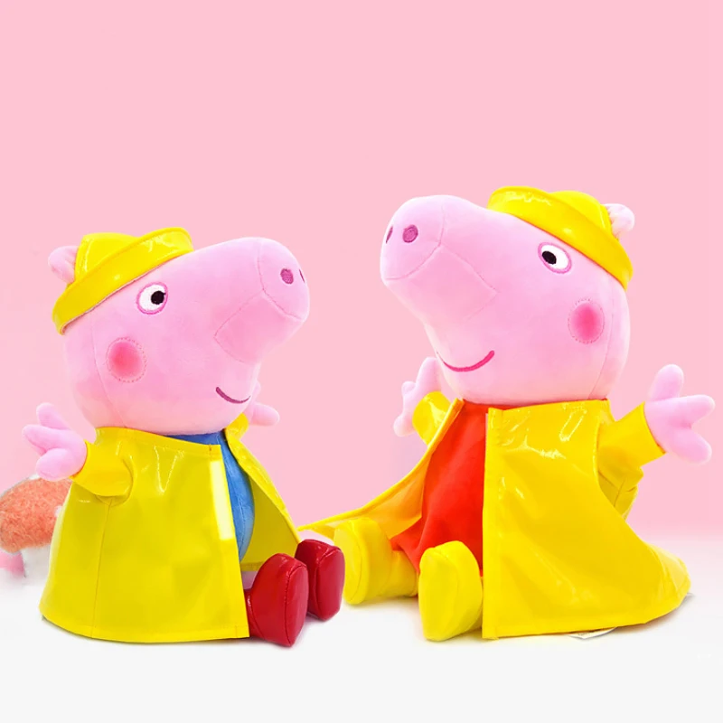 Peppa Pig Peggy Plush Doll Raincoat Coat Theme Series Simulation