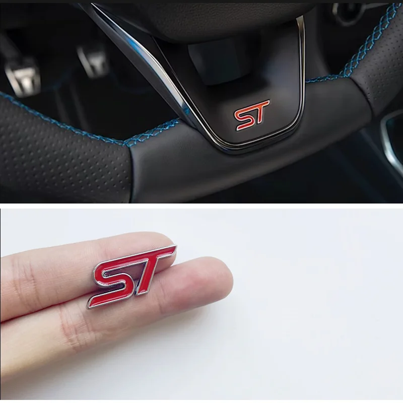 3D Metal Car Logo Steering Wheel Badge - ST Design Sticker Accessory