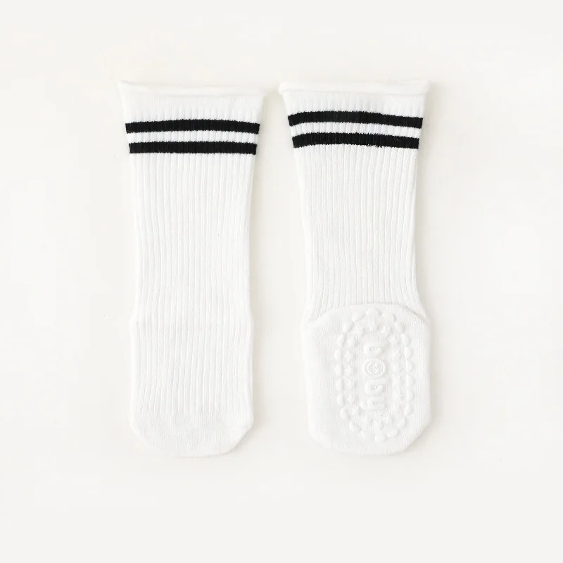 Korean Fashion Stripe Knee High Socks for Kids Cotton Soft Rubber Anti-slip Long Socks for Newborn Infant Toddler Socks