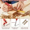 Solid Carpenter Pencil Set Woodworking Tools Mechanical Pencil 5 Colors Refill Construction Job Tools Carpentry Marking Scriber 6