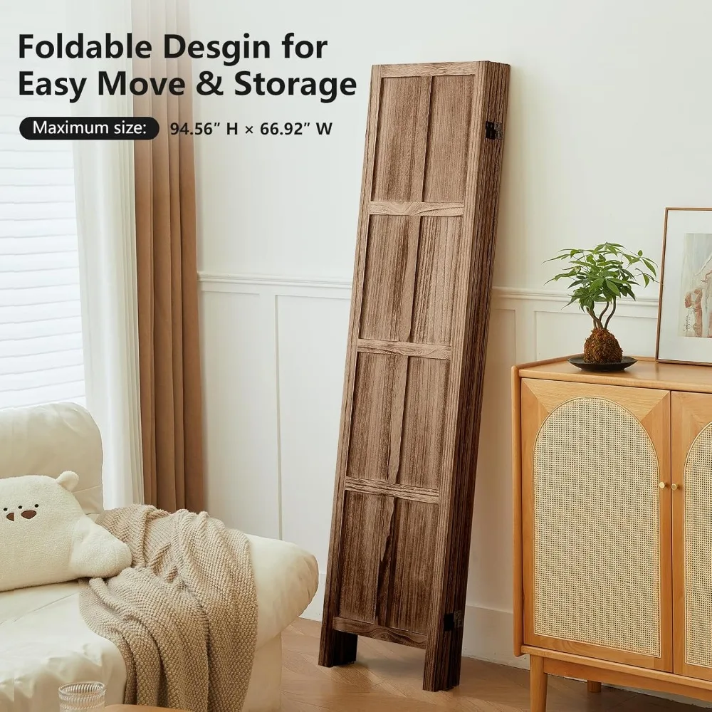 4 Panel Rooms Divider Wall, 5.6 FT Tall Folding Privacy Screen,Partition Divider Room for Room Separation,Rooms Partition Separa 5