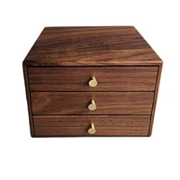 3 Tier Drawer Stash Box Desktop Organizer Handmade Wood Storage Box Bins 1