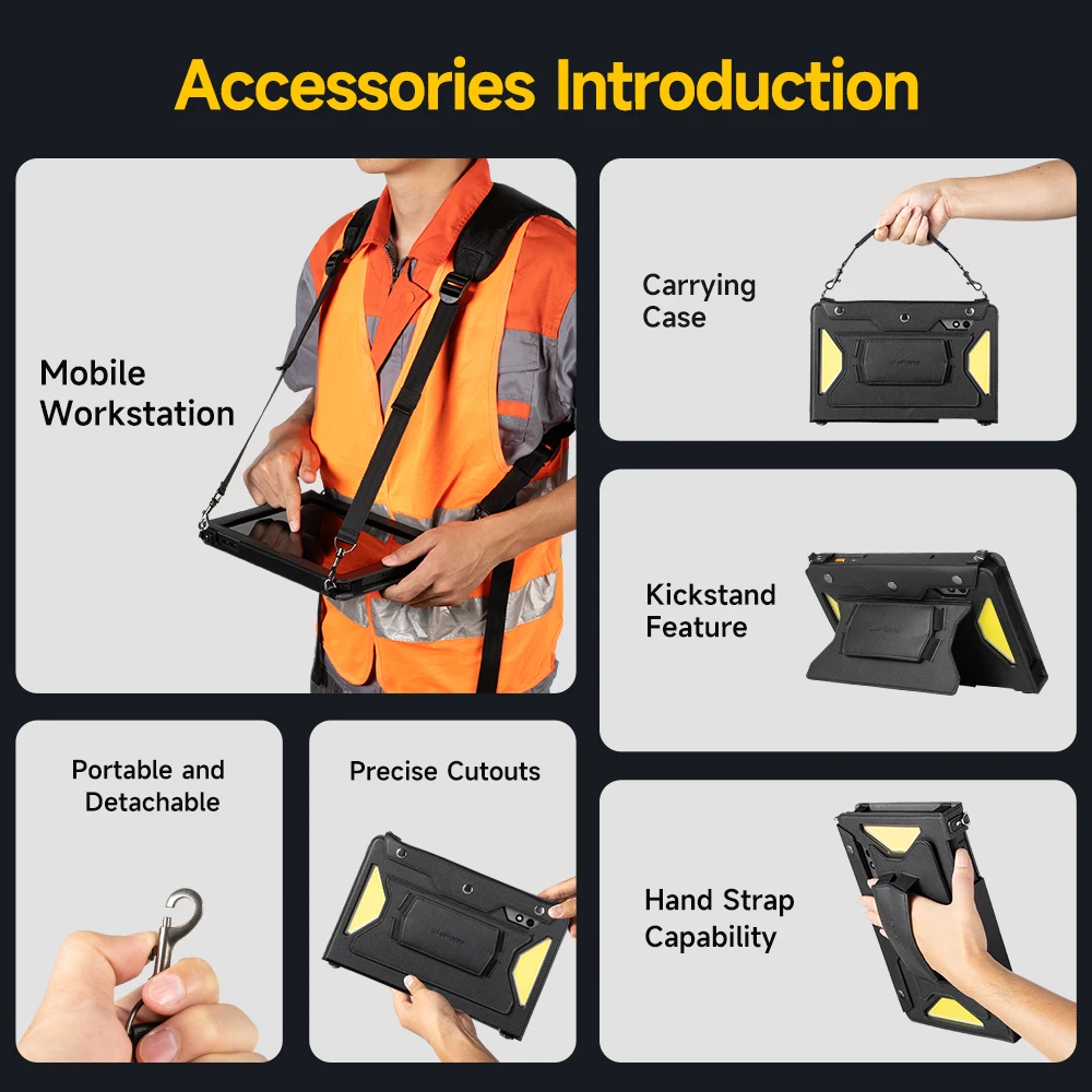 Ulefone Armor Holster Pro Original Tablet Leather Case with Carrying Bag, Stand and Handheld Holder for Armor Pad 3 Pro.