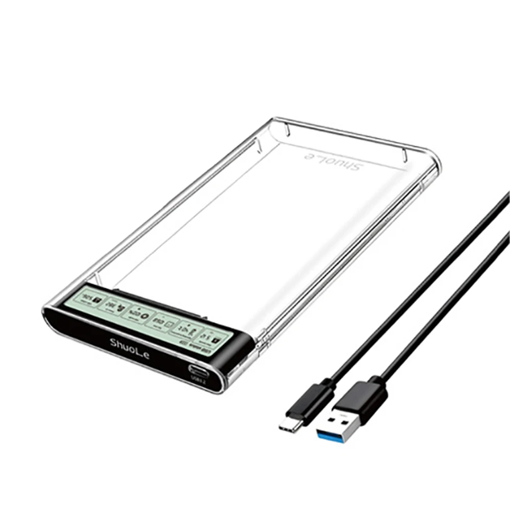 Kebidumei USB-C Transparent Smart Display HDD/SSD Storage Enclosure