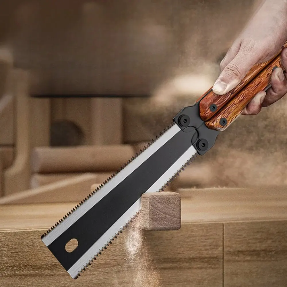 Higher Quality Handmade Logging Field Camping Folding Woodworking Manual Double Side Sharpening Foldable Butterfly Wood Saw 4