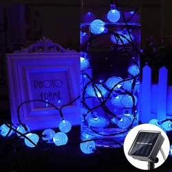 Radiant Outdoor Solar Globe Fairy Lights - Enchanting Garden & Event Decor - 12m 100leds (Blue)