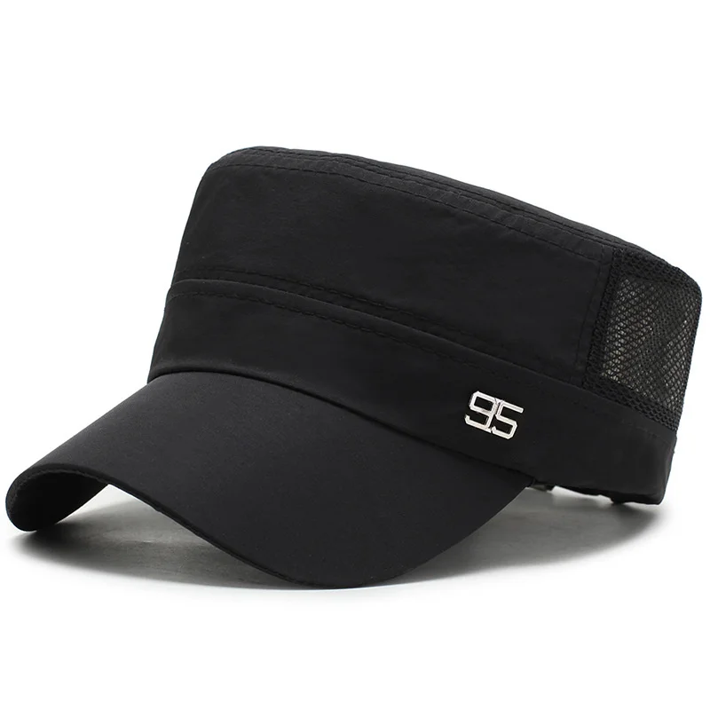 

Breathable Mesh Hat Military Cap Cadet Army Cap Flat Top Hat Adjustable Sun Protection Sport Hats Quick Drying Sun Cap