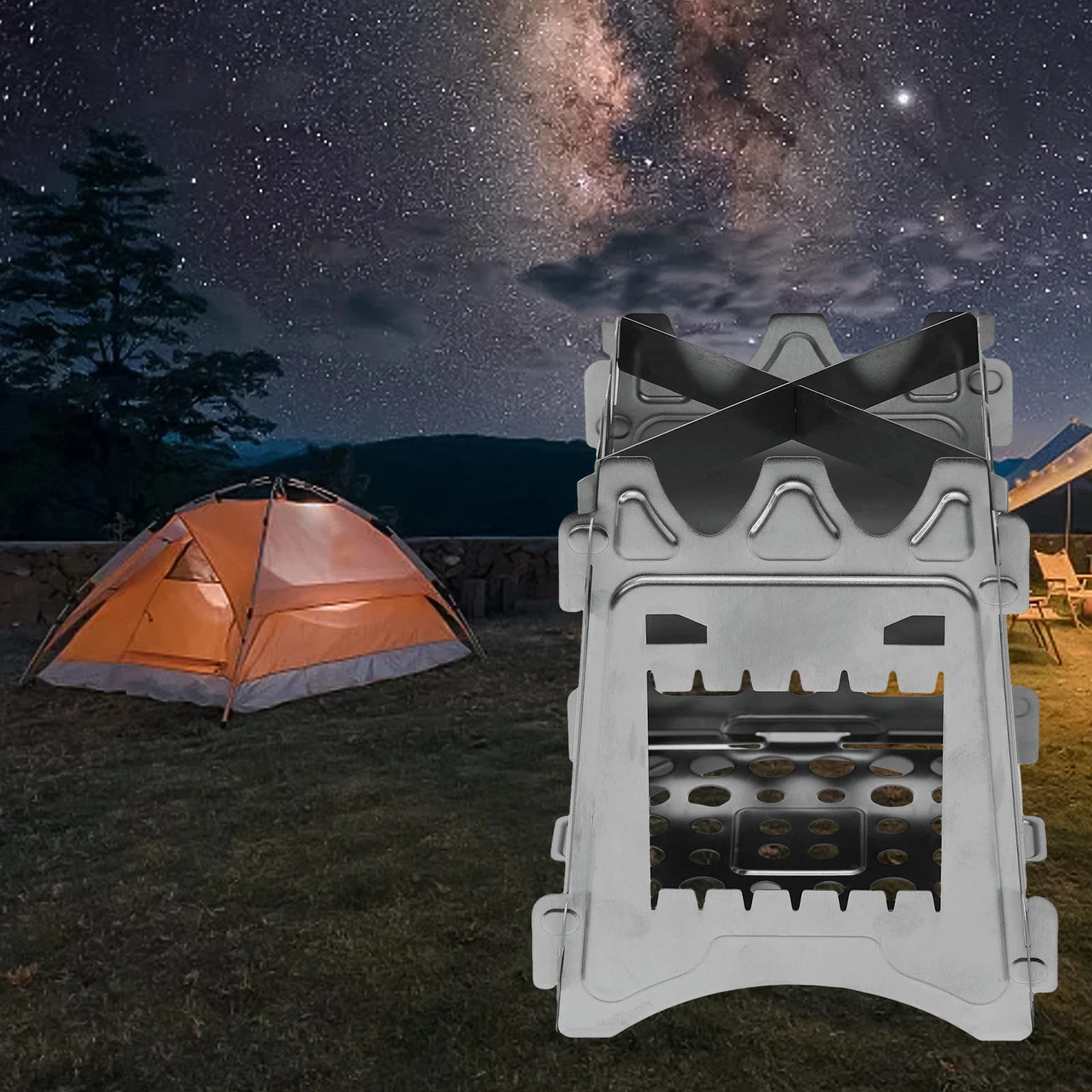

Camping Stove Wood Stove Cooking Picnic Packable Built Tough Burners Folding High Quality Lightweight PURE TITANIUM