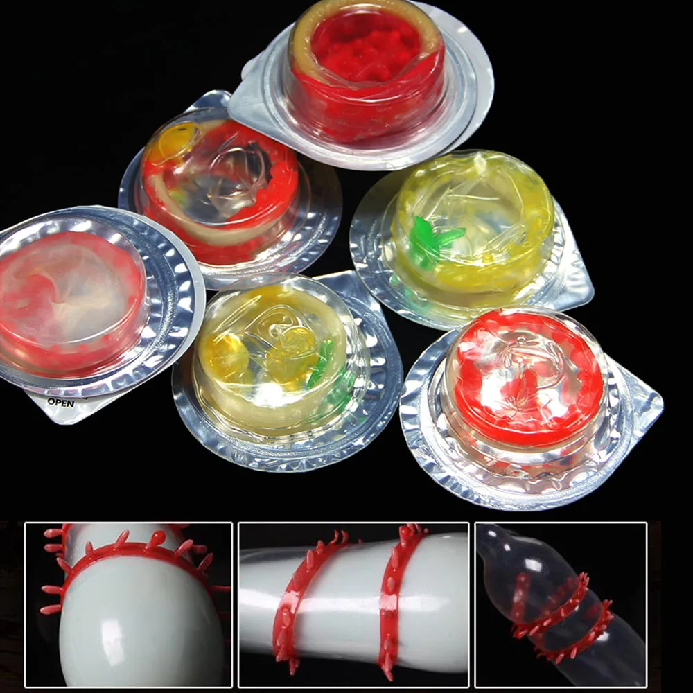 Male Sex Toys 5pc Ribbed Vibrate Sleeve Penis Extend Comdom Clitoris Massage Delay Cock Ring Enlargement Sheath