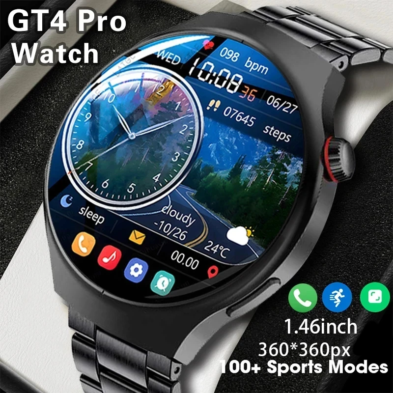 

For Xiaomi Huawei GT4 Pro Smart Watch Men 1.46 inch HD Screen Bluetooth Call Sport Watches Smartwatch Men Women For Android IOS