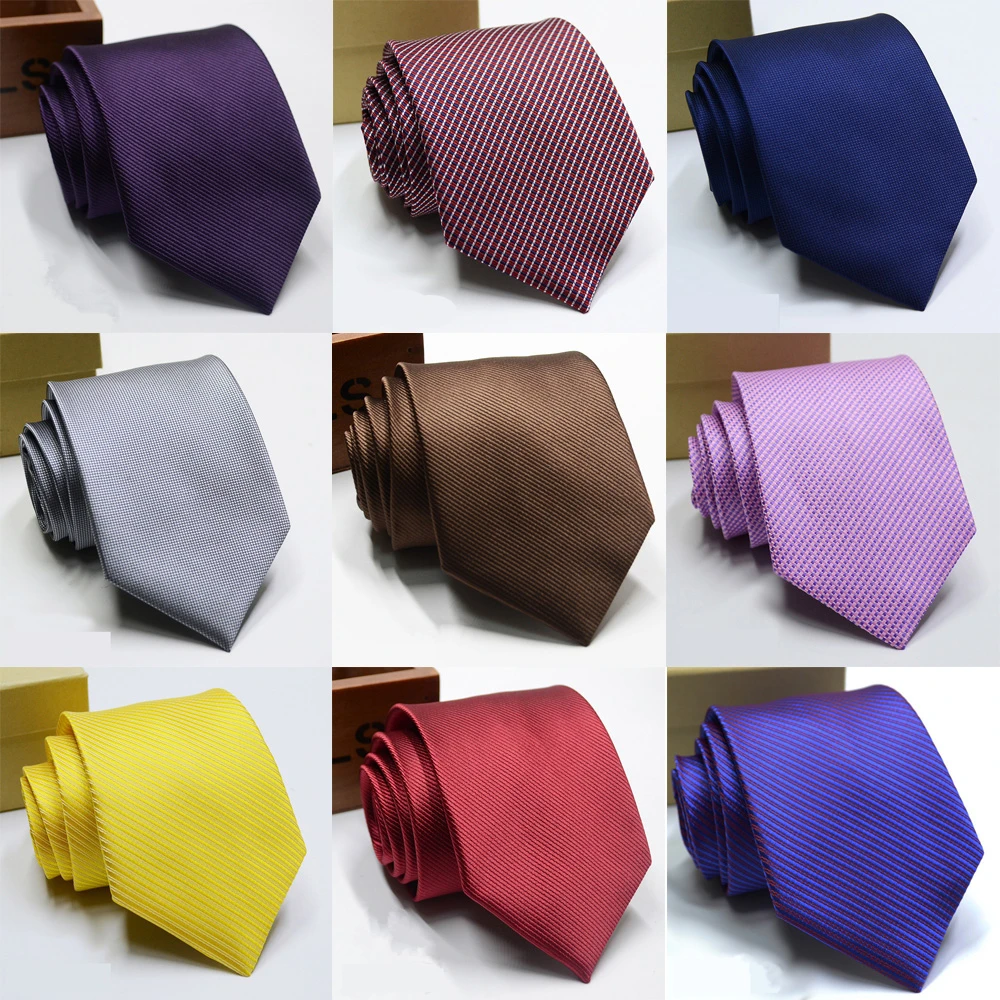 

Classic Men's Tie 8CM Neckties Solid Striped Dot Jacquard Woven Neck Ties Neckwear For Wedding Party Business Mens Necktie