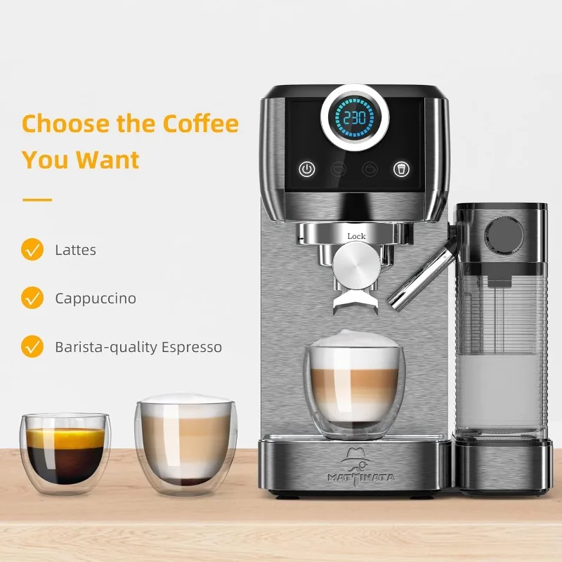 Espresso Machine 20 Bar, Cappuccino Machine with Automatic Milk Frother, Coffee Maker with Touchscreen, Latte Machine 5