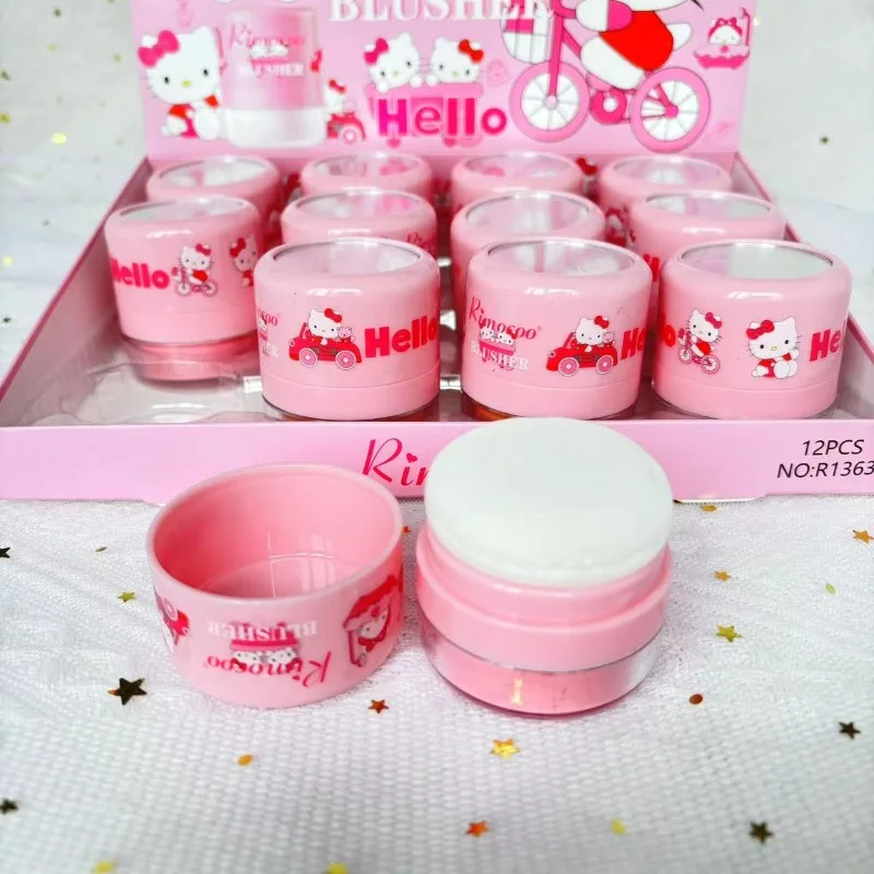 

Anime Sanrio Hello Kitty Blush High-gloss Powder Bead-matte Whole Body Brightening Natural Loose Powder Contouring Makeup Gifts