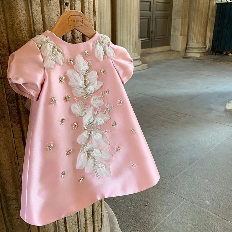 

Girls Princess Dress Children Shiny Sequined Birthday Party Clothes Teen Girls Fashion Puff Sleeve A-line Dress Kids Wedding Dre