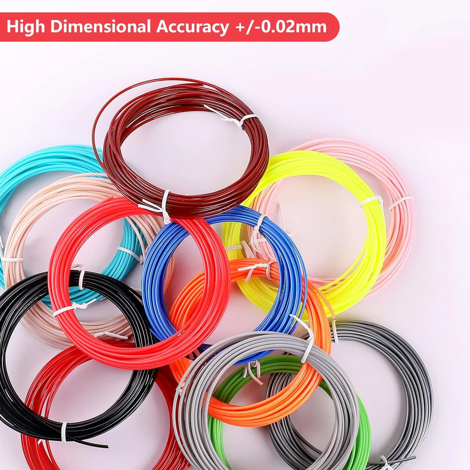 3D 펜 필라멘트, PLA, 각 색상 20 피트, 총 320 피트, 무작위 색상, 16 색, 1.75mm