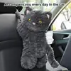 Plush Tissue Dispenser Plush Hangable Animal Car Tissue Holder 2 In 1 Car Tissue Box And Trash Can Decorative Organizer Black 1
