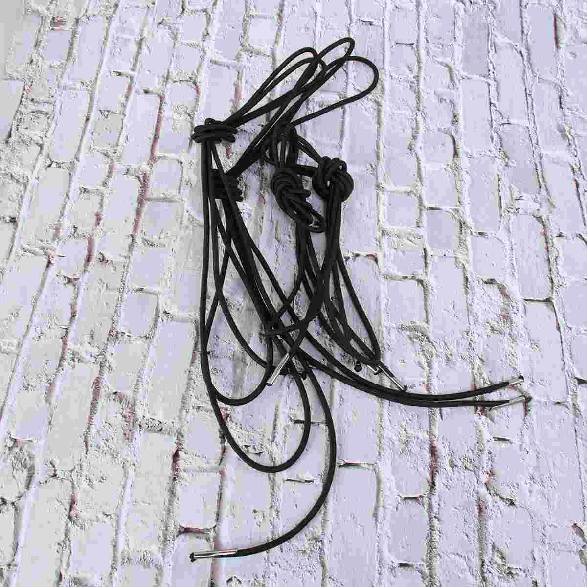 

4pcs Deck Chair Rope Deck Chair Accessories Chaise Longue Rope Chaise Elastic Rope (Black)