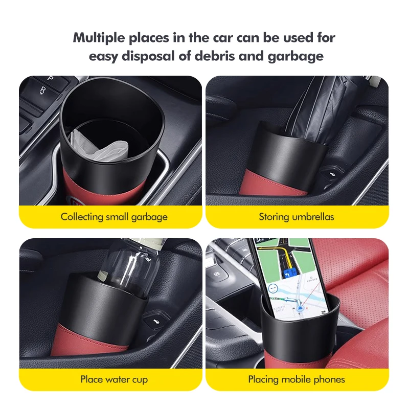 Car Trash Vehicle Leather Garbage Bin Storage Box Holder Rubbish For Fiat Grande Punto 500 Abarth Tipo Panda Brave Stilo Palio