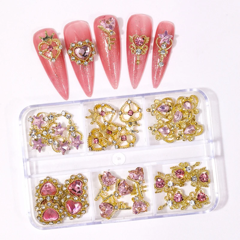 30Pcs 3D Nail Rhinestones Mixed Style Nail Charms Jewelry Red Pink Blue White Crystal Glass Gems Nail Art Decorations Accessorie 4