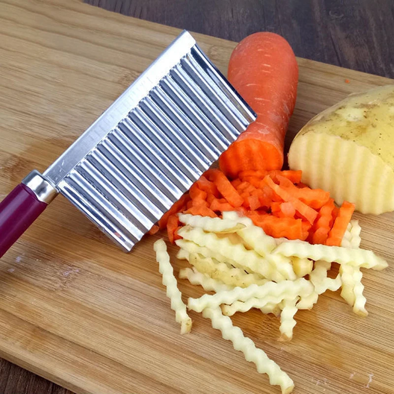 French Fries Cutter Stainless Steel Potato Chips Making Peeler Cut  Vegetable Kitchen Accessories Tool Knife Potato Wavy Cutter - Fruit &  Vegetable Tools - AliExpress