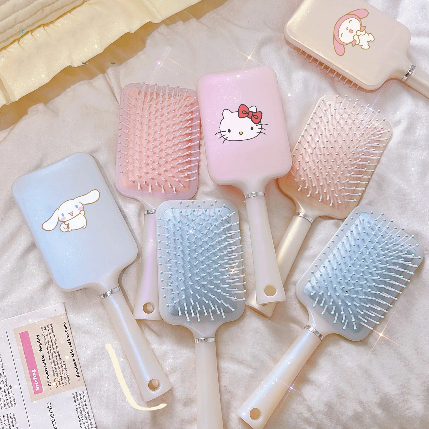 

Kawaii Comb Sanrio Hellokittys Mymelody Cinnamoroll Cute Anime Hairdressing Comb Massage Comb Portable Anti-Static Comb Girl