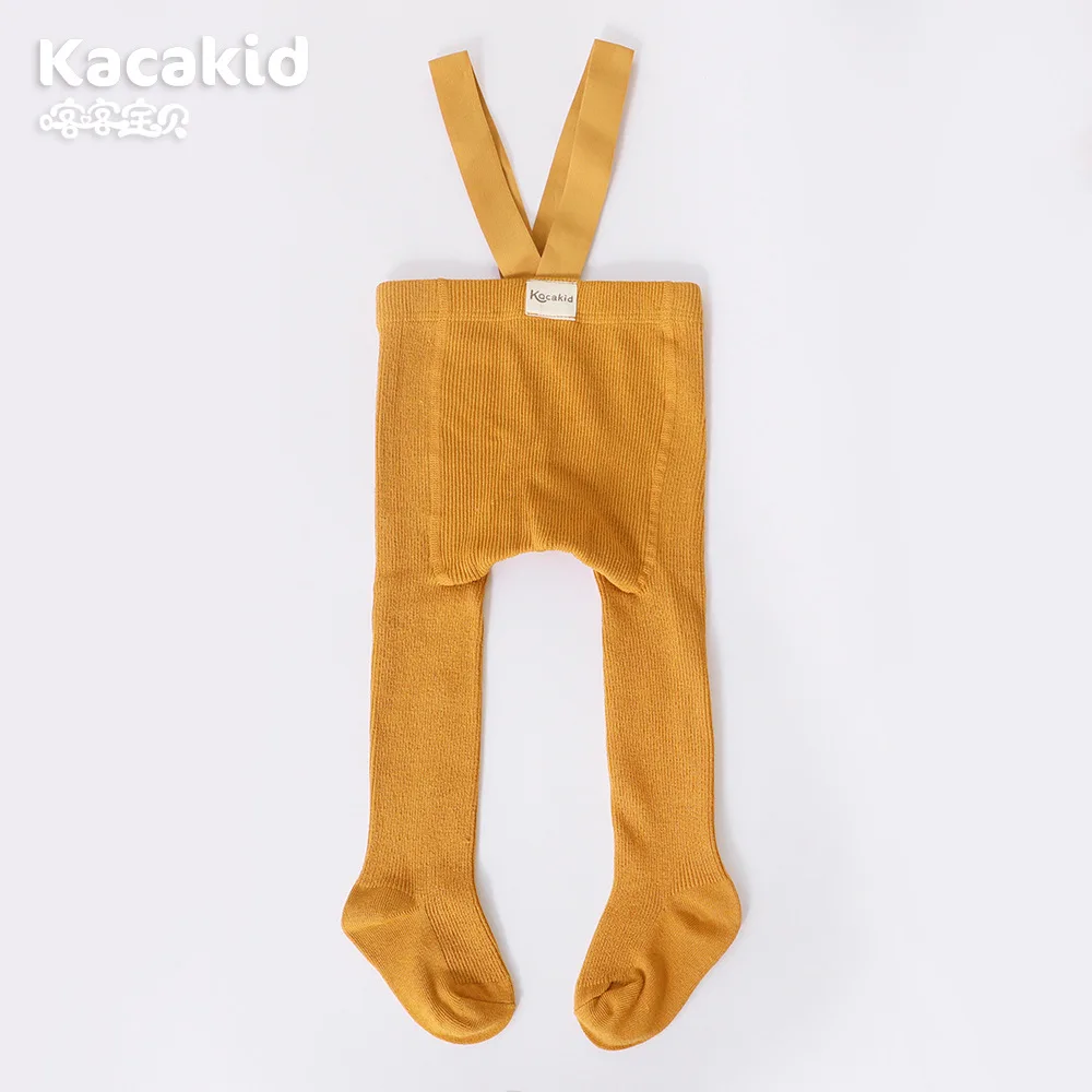 Festive Baby Knit Suspender Tights - Cozy High Waist Leggings