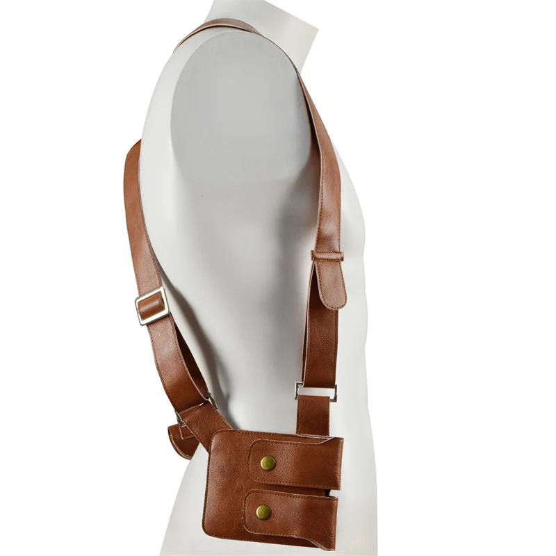 Xcoser Uncharted Nathan Drake Shoulder Holster Deluxe PU Cosplay Costume  Accessories Brown