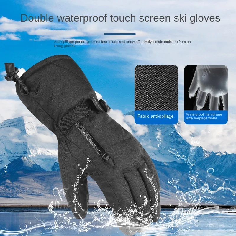 

Five Finger Touch Screen Ski Gloves 3M New Snowy Cotton Winter Warm and Cold Proof Gloves Waterproof Gloves for Cycling